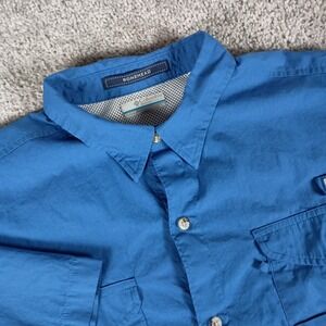 Columbia PFG Bonehead Large Blue Vented Mens Fishing Shirt